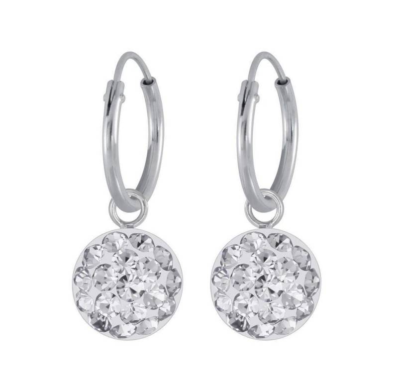 BUNGSA Creolen-Set Creolen Kristall-Charm aus 925 Silber Damen (1 Paar (2 Stück), 2-tlg), Ohrschmuck Ohrringe von BUNGSA