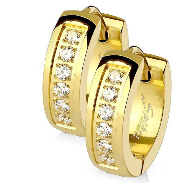 BUNGSA Creolen-Set Creolen Kristall Silber aus Edelstahl Damen (1 Paar (2 Stück), 2-tlg), Ohrschmuck Ohrringe von BUNGSA