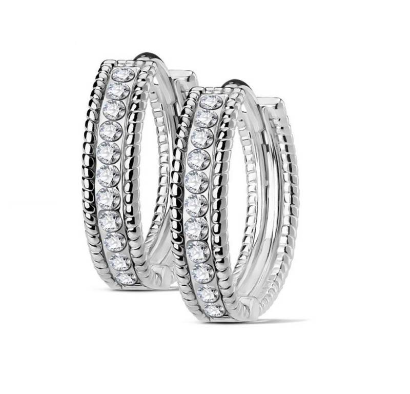 BUNGSA Creolen-Set Creolen Kristalle 4mm aus Edelstahl Damen (1 Paar (2 Stück), 2-tlg), Ohrschmuck Ohrringe von BUNGSA