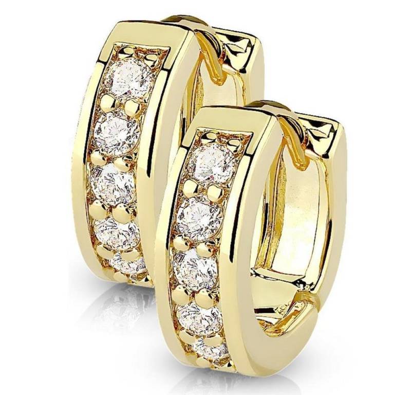 BUNGSA Creolen-Set Creolen Kristalle aus Edelstahl Damen (1 Paar (2 Stück), 2-tlg), Ohrschmuck Ohrringe von BUNGSA