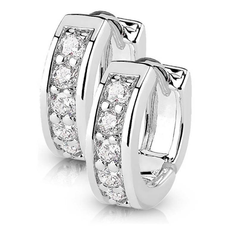 BUNGSA Creolen-Set Creolen Kristalle aus Edelstahl Damen (1 Paar (2 Stück), 2-tlg), Ohrschmuck Ohrringe von BUNGSA