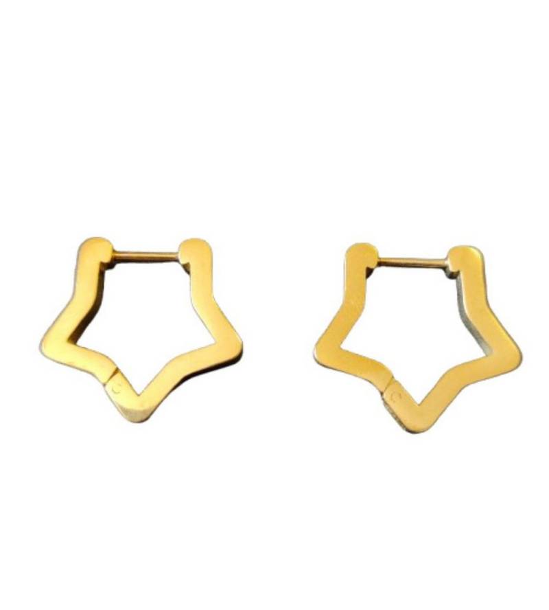 BUNGSA Creolen-Set Creolen Stern goldfarben aus Edelstahl Damen (1 Paar (2 Stück), 2-tlg), Ohrschmuck Ohrringe von BUNGSA