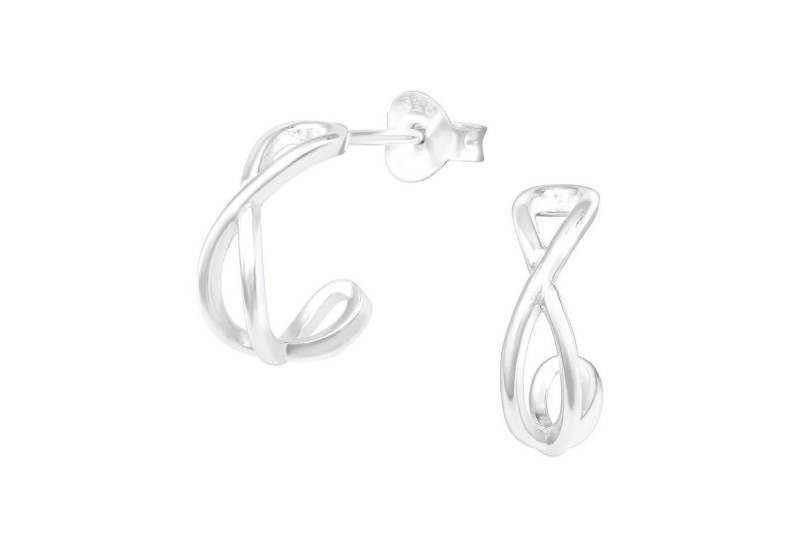 BUNGSA Creolen-Set Halbreolen Infinity aus 925 Silber Damen (1 Paar (2 Stück), 2-tlg), Ohrschmuck Ohrringe von BUNGSA