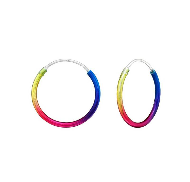 BUNGSA Creolen-Set Creolen bunt aus 925 Silber Damen (1 Paar (2 Stück), 2-tlg), Ohrschmuck Ohrringe von BUNGSA