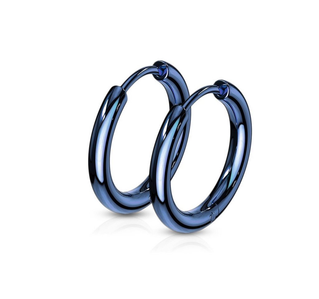 BUNGSA Creolen-Set Creolen klassisch blau aus Edelstahl Unisex (1 Paar (2 Stück), 2-tlg), Ohrschmuck Ohrringe von BUNGSA