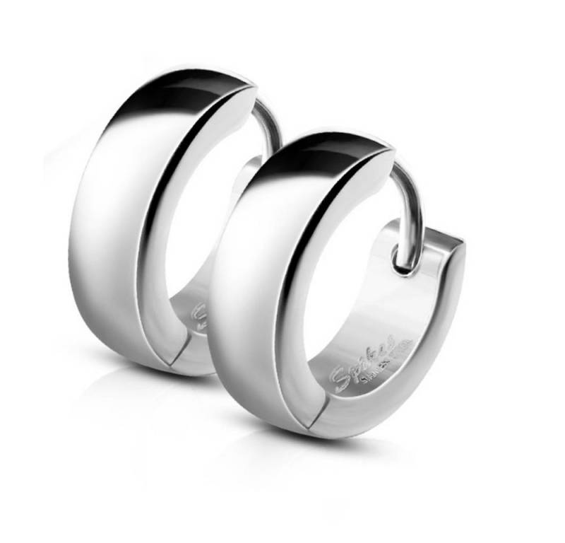 BUNGSA Creolen-Set Creolen mit Clipverschluss Silber aus Edelstahl Unisex (1 Paar (2 Stück), 2-tlg), Ohrschmuck Ohrringe von BUNGSA