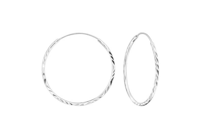 BUNGSA Creolen-Set Creolen mit Diamantschliff 30mm aus 925 Silber Damen (1 Paar (2 Stück) von BUNGSA