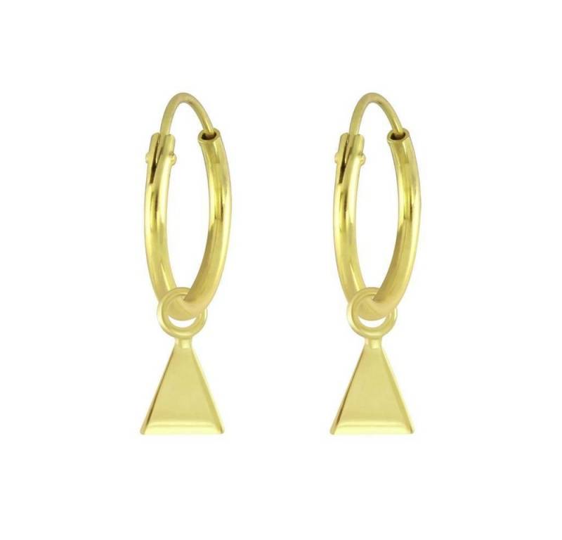 BUNGSA Creolen-Set Creolen mit Dreiecks-Charm aus 925 Silber Damen (1 Paar (2 Stück), 2-tlg), Ohrschmuck Ohrringe von BUNGSA