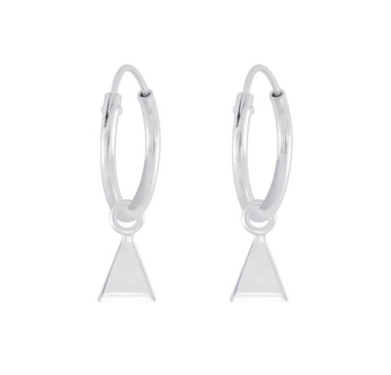 BUNGSA Creolen-Set Creolen mit Dreiecks-Charm aus 925 Silber Damen (1 Paar (2 Stück), 2-tlg), Ohrschmuck Ohrringe von BUNGSA