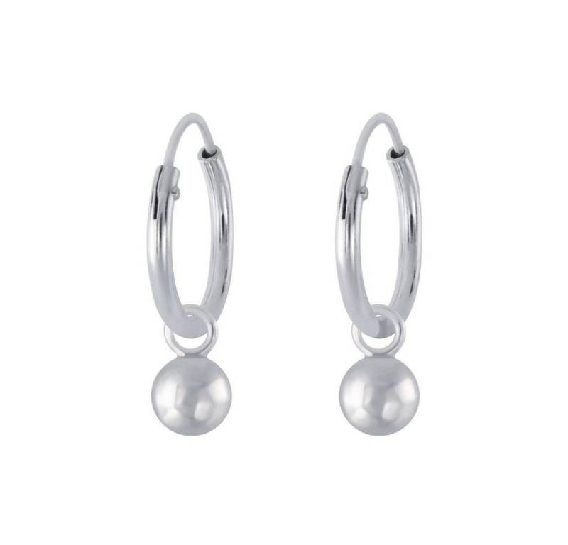 BUNGSA Creolen-Set Creolen mit Kugel-Charm aus 925 Silber Damen (1 Paar (2 Stück), 2-tlg), Ohrschmuck Ohrringe von BUNGSA