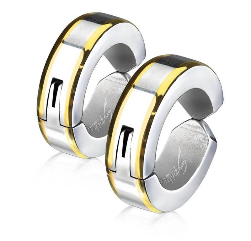 BUNGSA Creolen-Set Gold - Creolen mit Metallrand Silber aus Edelstahl Unisex (1 Paar (2 Stück), 2-tlg), Ohrschmuck Ohrringe von BUNGSA