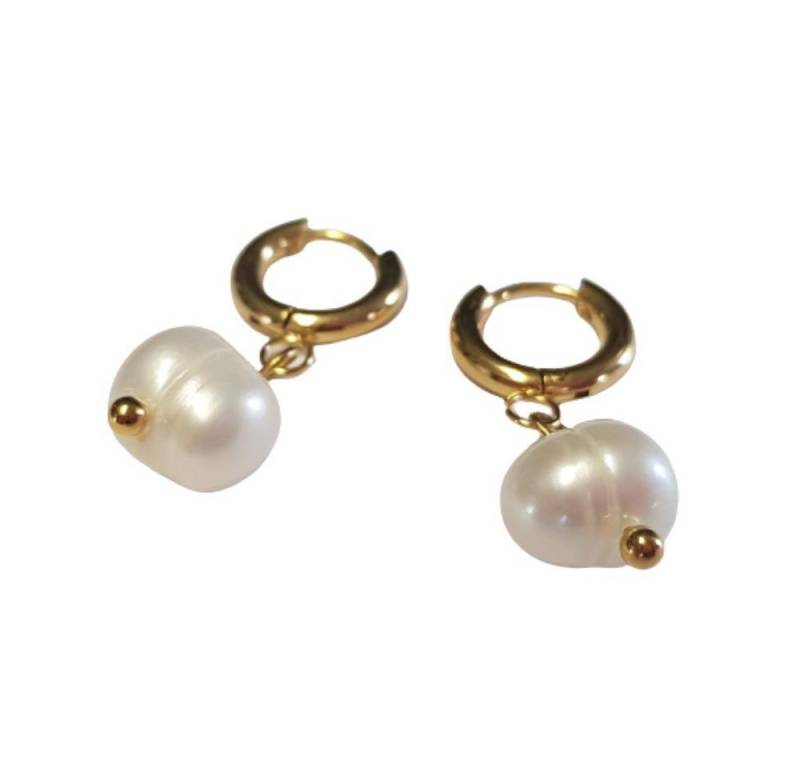 BUNGSA Creolen-Set Creolen mit Perlen-Anhänger verschiedene Farben aus Edelstahl Damen (1 Paar (2 Stück), 2-tlg), Ohrschmuck Ohrringe von BUNGSA