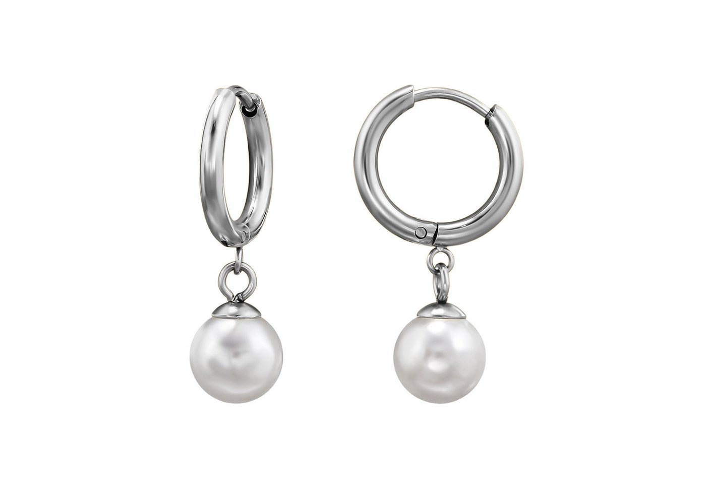 BUNGSA Creolen-Set Creolen mit Perlen-Anhänger verschiedene Farben aus Edelstahl Damen (1 Paar (2 Stück), 2-tlg), Ohrschmuck Ohrringe von BUNGSA