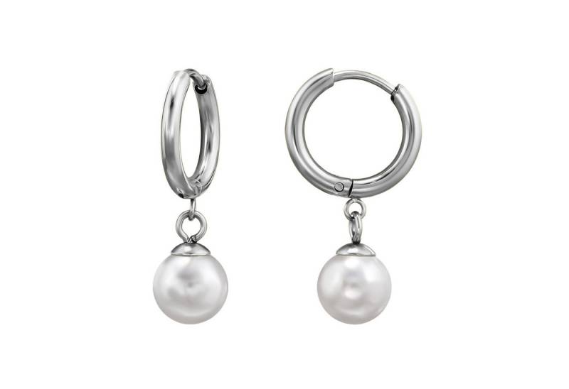 BUNGSA Creolen-Set Creolen mit Perlen-Anhänger verschiedene Farben aus Edelstahl Damen (1 Paar (2 Stück), 2-tlg), Ohrschmuck Ohrringe von BUNGSA