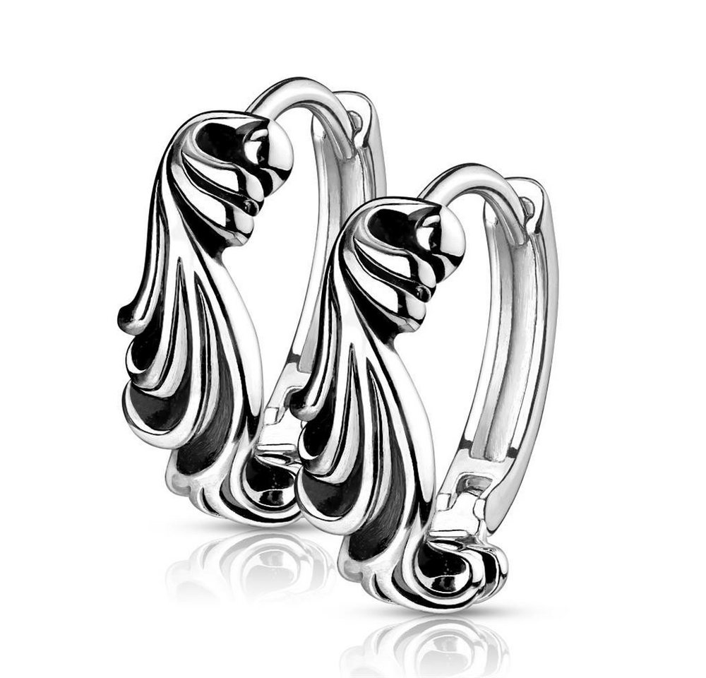 BUNGSA Creolen-Set Creolen mit Wellendesign silber aus Edelstahl Unisex (1 Paar (2 Stück), 2-tlg), Ohrschmuck Ohrringe von BUNGSA