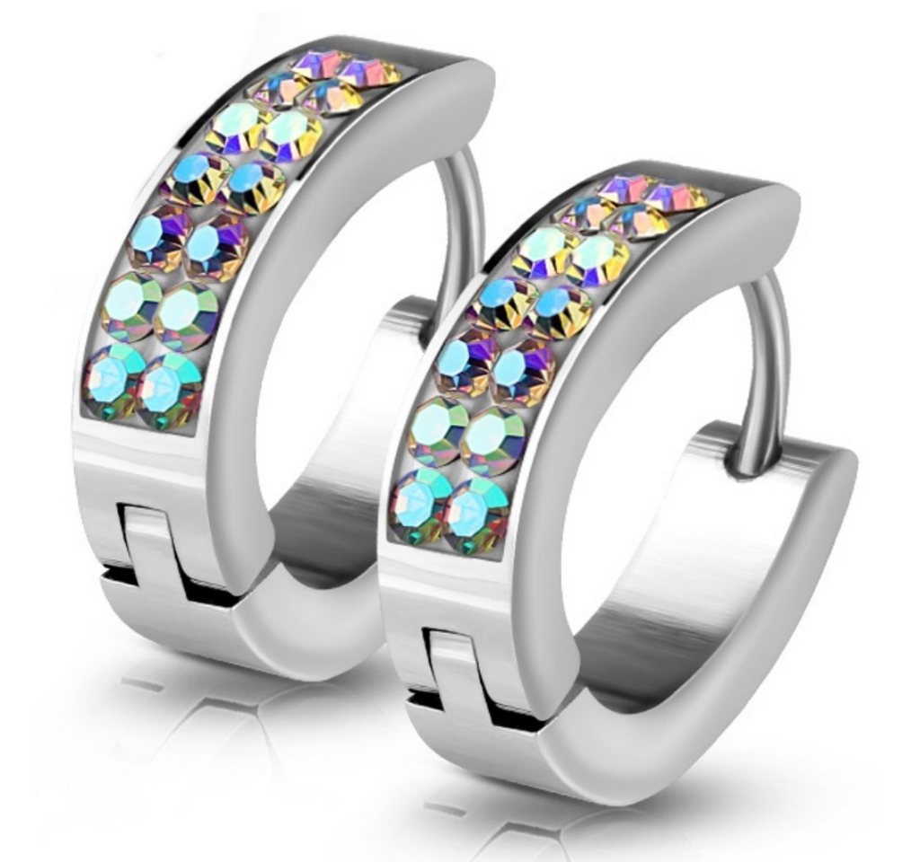 BUNGSA Creolen-Set Creolen oval Edelstahl Damen (inkl. Schmuckbeutel aus Organza), Ohrschmuck Ohrringe Frauen Geschenk Liebe von BUNGSA