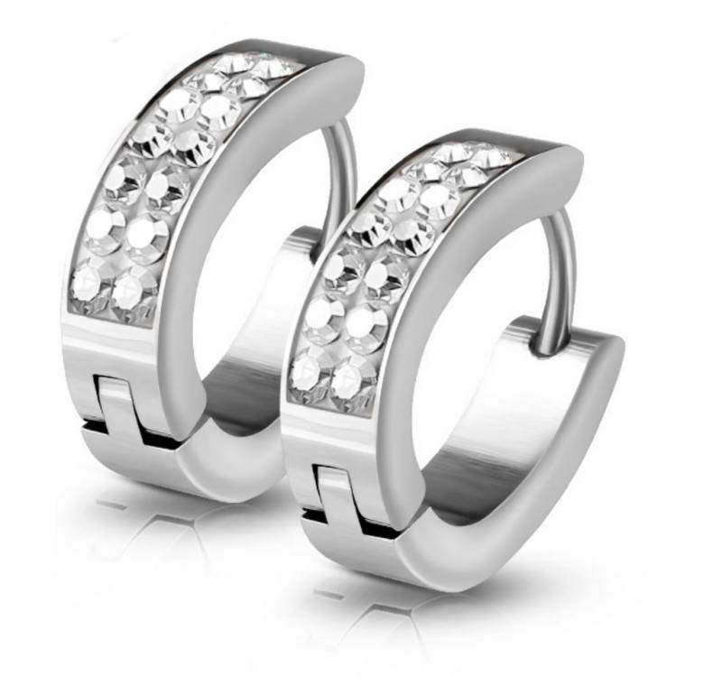 BUNGSA Creolen-Set Creolen oval Edelstahl Damen (inkl. Schmuckbeutel aus Organza), Ohrschmuck Ohrringe Frauen Geschenk Liebe von BUNGSA