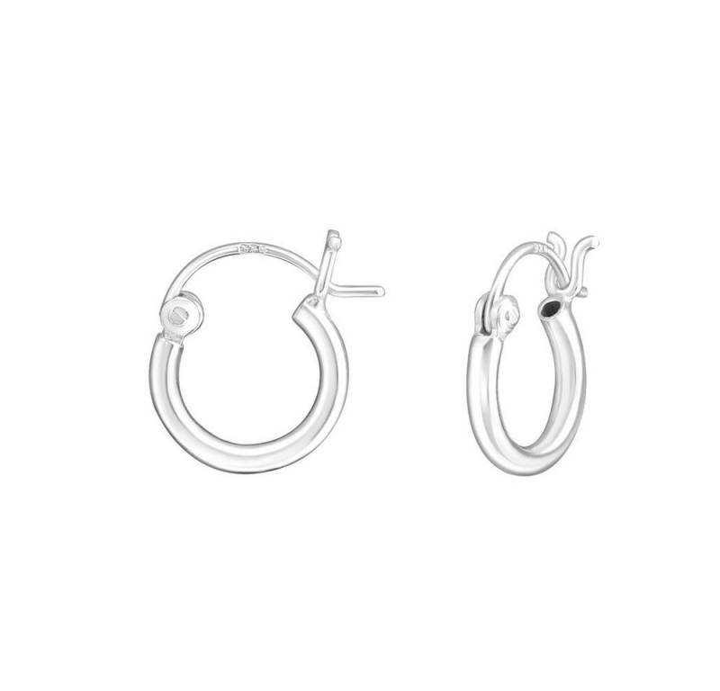 BUNGSA Creolen-Set Creolen schlicht mit Bügelverschluss aus 925 Silber Damen (1 Paar (2 Stück), 2-tlg), Ohrschmuck Ohrringe von BUNGSA