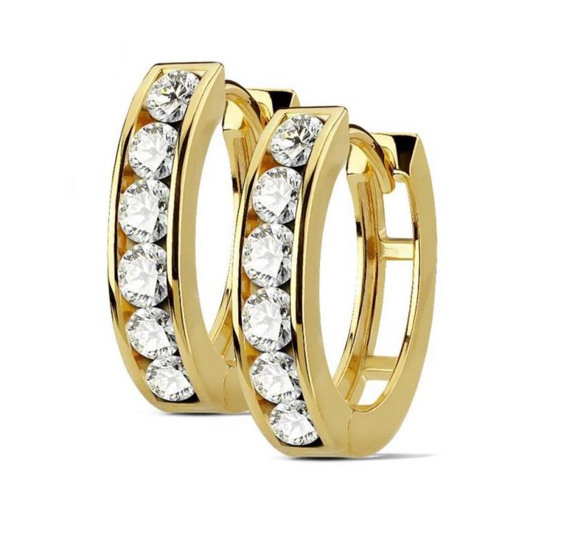 BUNGSA Creolen-Set Ohrringe Kristalle 4mm aus Edelstahl Damen (1 Paar (2 Stück), 2-tlg), Ohrschmuck Ohrringe von BUNGSA