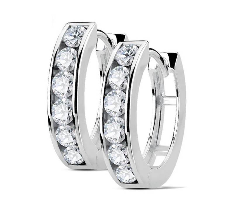 BUNGSA Creolen-Set Ohrringe Kristalle 4mm aus Edelstahl Damen (1 Paar (2 Stück), 2-tlg), Ohrschmuck Ohrringe von BUNGSA