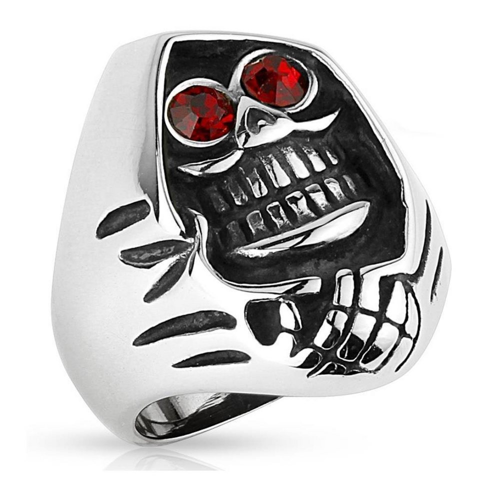 BUNGSA Fingerring 62 (19.7) Sensenmann Totenkopf Fingerring Edelstahl Männer (Ring, 1-tlg), Damen Herren von BUNGSA