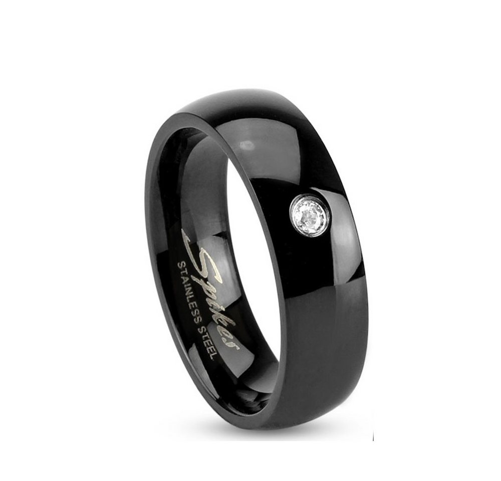 BUNGSA Fingerring 67 (21.3)Schwarzer Kristallring Edelstahl klassisch Damen & Herren (Ring, 1-tlg), Damen Herren von BUNGSA