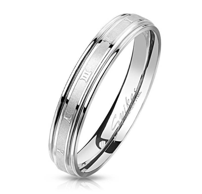 BUNGSA Fingerring 64 (20.4) Ring römische Nummern Silber aus Edelstahl Unisex (Ring, 1-tlg), Damen Herren von BUNGSA