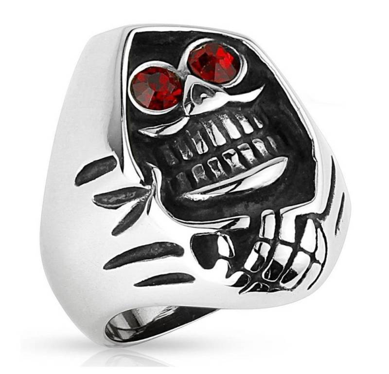 BUNGSA Fingerring 72 (22.9) Sensenmann Totenkopf Fingerring Edelstahl Männer (Ring, 1-tlg), Damen Herren von BUNGSA