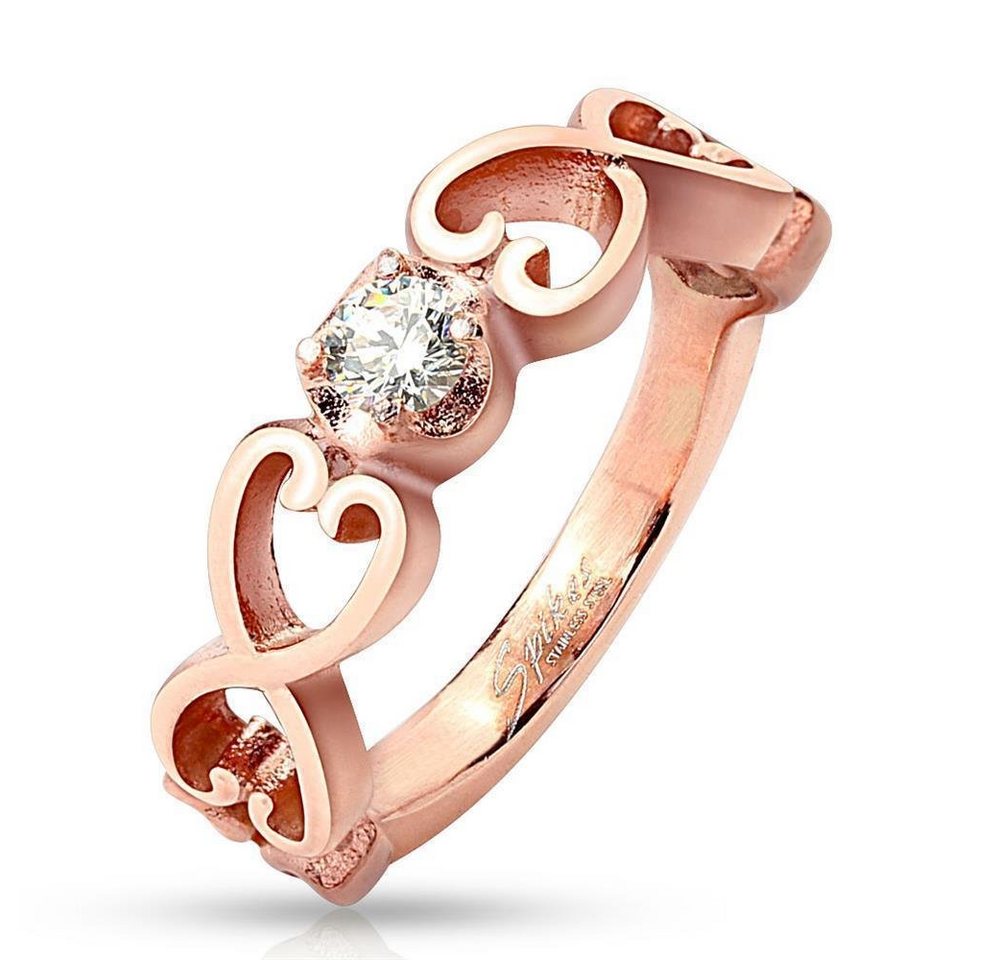 BUNGSA Fingerring Ring 6 Herzen Rosegold aus Edelstahl Damen (Ring, 1-tlg), Damen Herren von BUNGSA