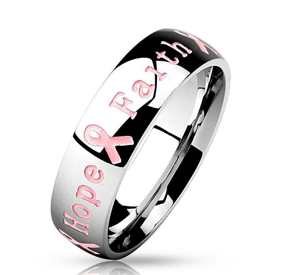 BUNGSA Fingerring Ring Courage Strength Hope Faith Silber aus Edelstahl Unisex (Ring, 1-tlg), Frauen Mädchen von BUNGSA