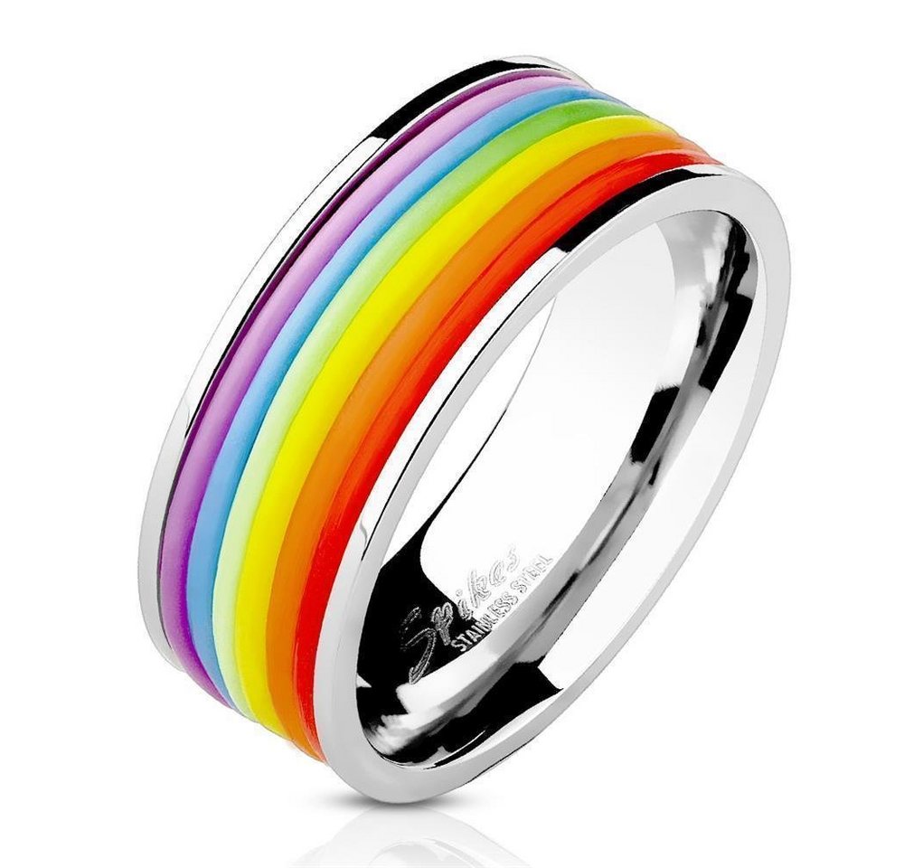 BUNGSA Fingerring Ring Rainbow Bunt aus Edelstahl Unisex (Ring, 1-tlg), Damen Herren von BUNGSA