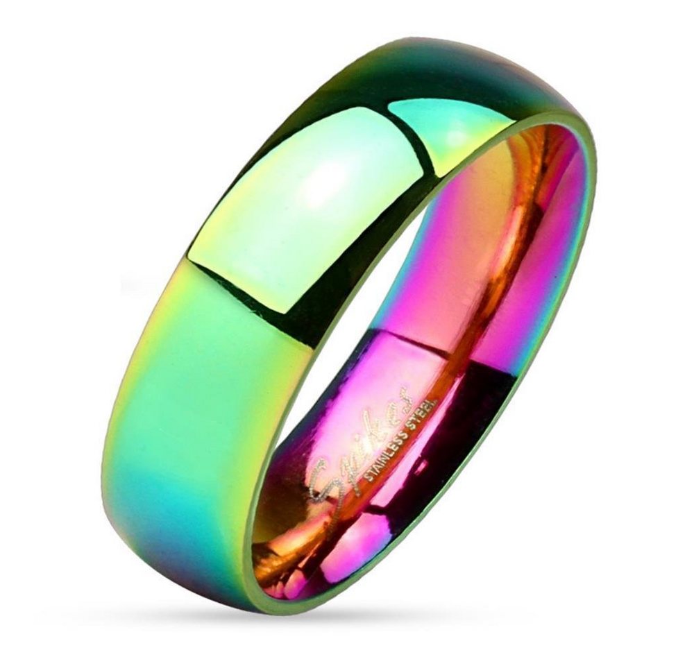 BUNGSA Fingerring Ring Regenbogen Bunt aus Edelstahl Unisex (Ring, 1-tlg), Damen Herren von BUNGSA