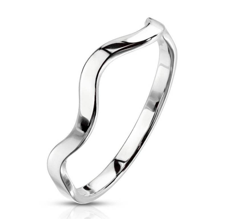 BUNGSA Fingerring Ring Wellendesign aus Edelstahl Damen silber 54 (17.2) (Ring, 1-tlg), Frauen Mädchen von BUNGSA