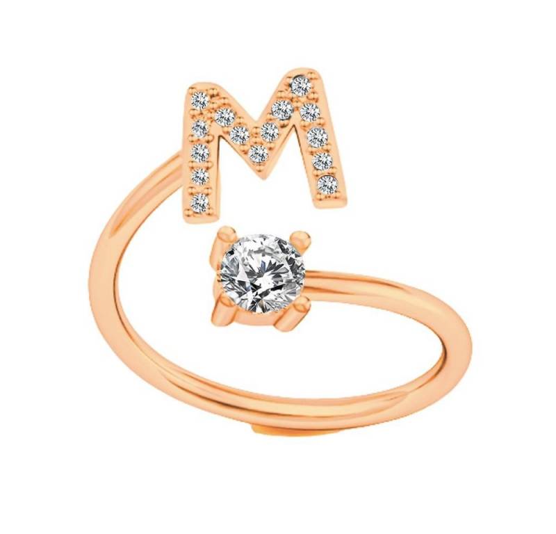 BUNGSA Fingerring Ring Zehenring Buchstabe roségoldfarben aus Messing Unisex (1-tlg), Zehring Toering von BUNGSA