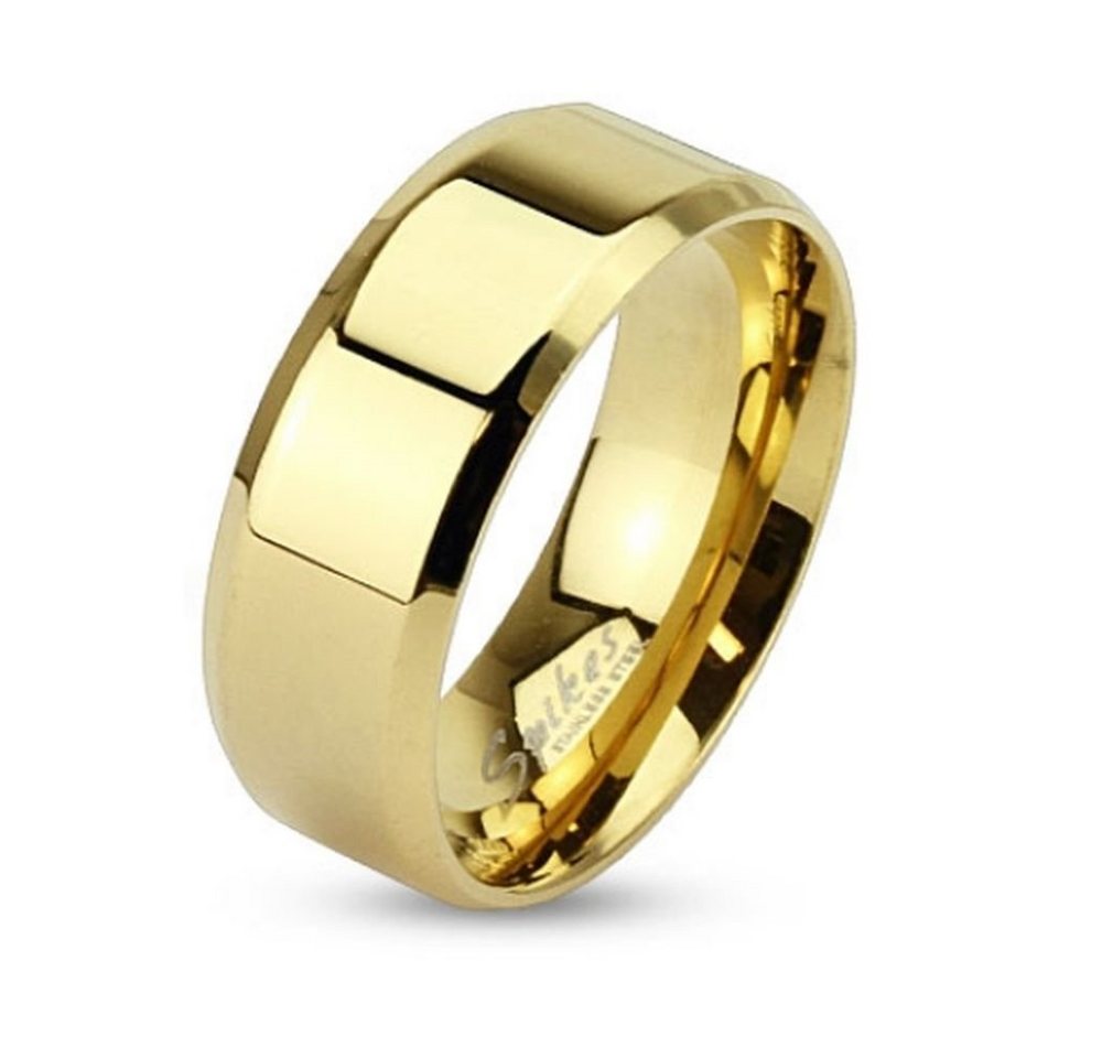 BUNGSA Fingerring Ring abgerundete Kanten Gold aus Edelstahl Unisex (Ring, 1-tlg), Damen Herren von BUNGSA