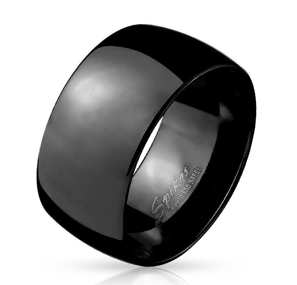 BUNGSA Fingerring Ring breit glänzend Schwarz aus Edelstahl Herren (Ring, 1-tlg), Männer von BUNGSA