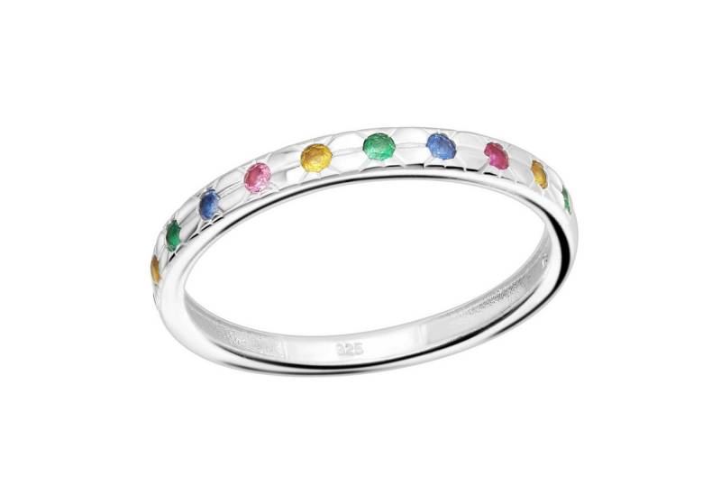 BUNGSA Fingerring 54 (17,2) Ring farbige Kristalle aus 925 Silber Damen (Ring, 1-tlg), Bracelet Armschmuck von BUNGSA