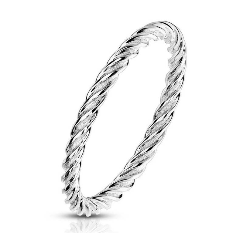 BUNGSA Fingerring Ring in gedrehter Optik aus Edelstahl Unisex 57 (18.1) silber (Ring, 1-tlg), Frauen Mädchen von BUNGSA