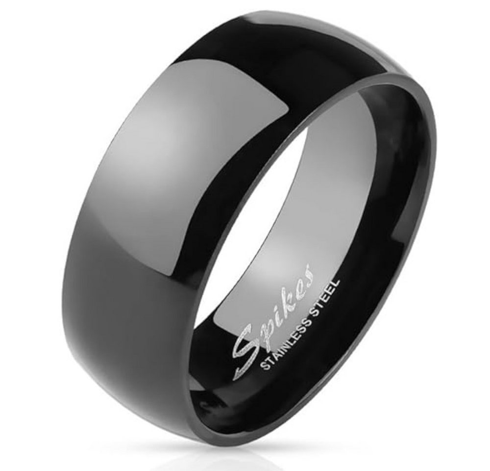 BUNGSA Fingerring Ring klassisch glänzend Schwarz aus Edelstahl Unisex (Ring, 1-tlg), Damen Herren von BUNGSA