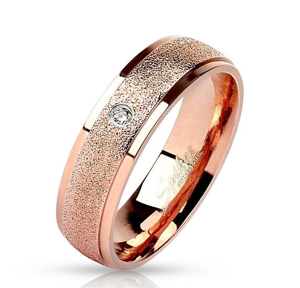 BUNGSA Fingerring Ring sandoptik Rosegold aus Edelstahl Unisex (Ring, 1-tlg), Frauen Mädchen von BUNGSA