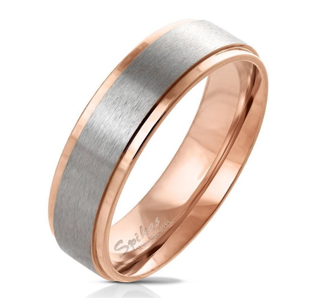 BUNGSA Fingerring Ring zweifarbig Rose und Silber aus Edelstahl Damen (Ring, 1-tlg), Frauen Mädchen von BUNGSA