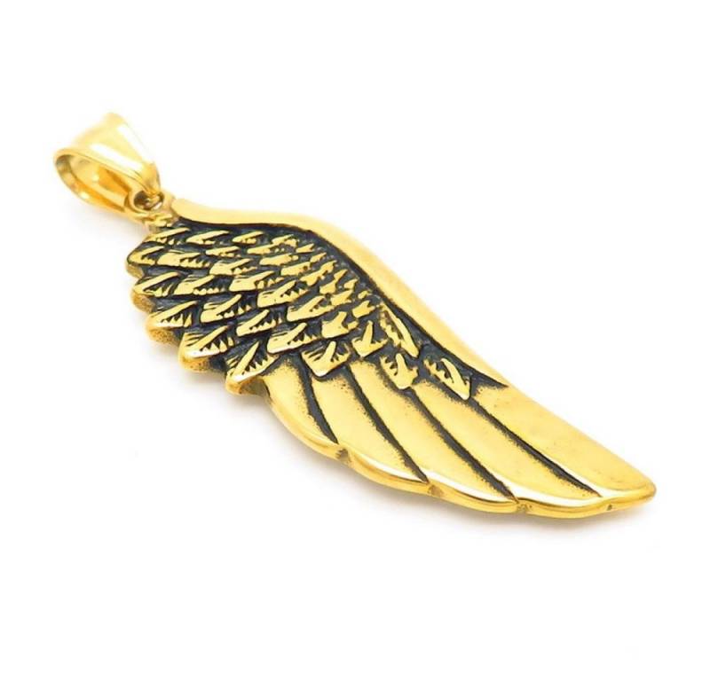 BUNGSA Flügelanhänger Anhänger Engelsflügel Gold aus Edelstahl Unisex (1-tlg), Pendant Halsketten von BUNGSA