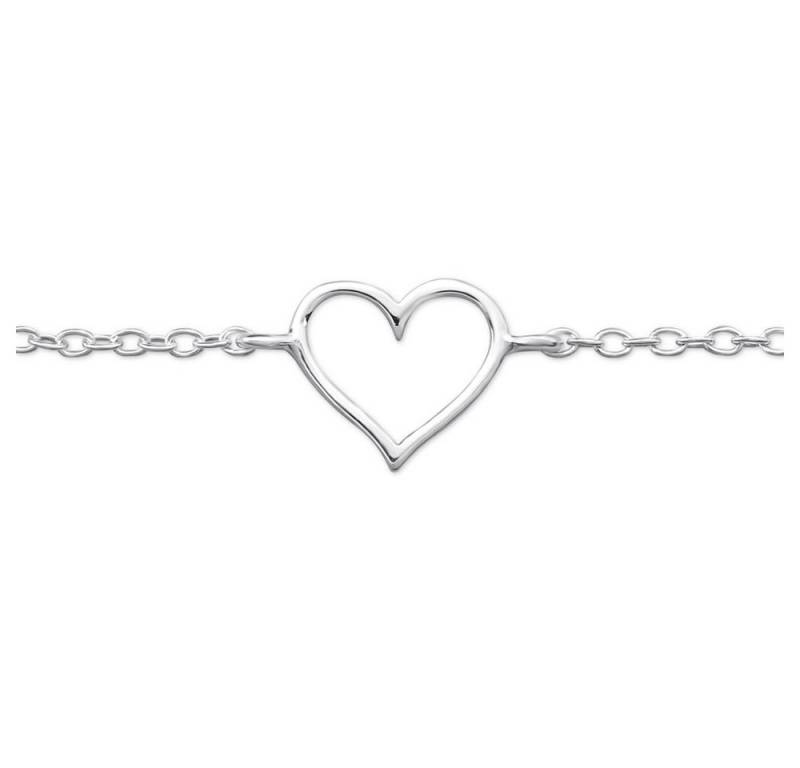 BUNGSA Fußkette Fusskette Herz Silber aus 925 Silber Damen (1 Armband, 1-tlg), Bracelet Armschmuck von BUNGSA