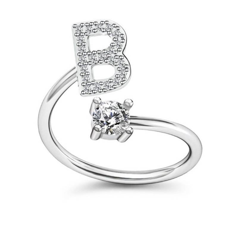 BUNGSA Fußkette und Zehenring Set Zehenring Buchstaben Silber aus Messing Unisex (1-tlg., inkl. Schmuckbeutel aus Organza), Zehring Toering von BUNGSA