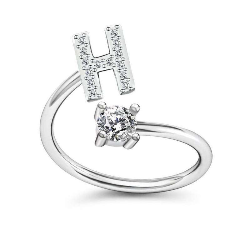 BUNGSA Fußkette und Zehenring Set Zehenring Buchstaben Silber aus Messing Unisex (1-tlg., inkl. Schmuckbeutel aus Organza), Zehring Toering von BUNGSA