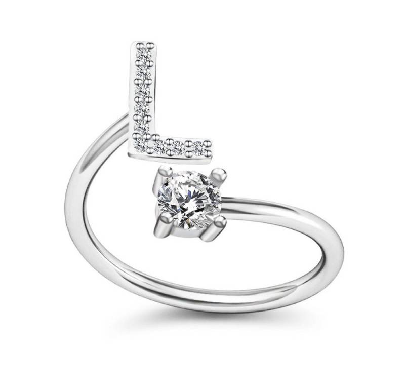 BUNGSA Fußkette und Zehenring Set Zehenring Buchstaben Silber aus Messing Unisex (1-tlg., inkl. Schmuckbeutel aus Organza), Zehring Toering von BUNGSA