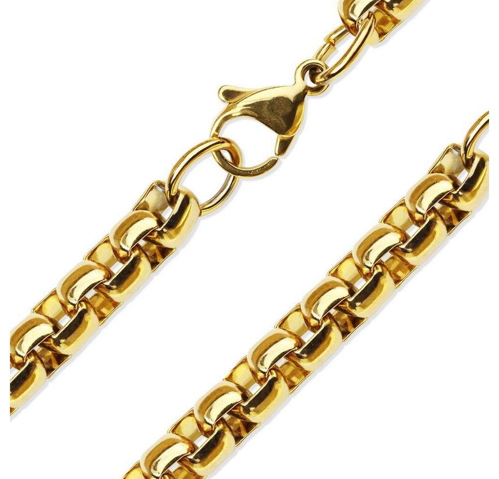 BUNGSA Goldkette Venezianerkette Gold 4 mm aus Edelstahl Unisex (1-tlg), Halskette Necklace von BUNGSA