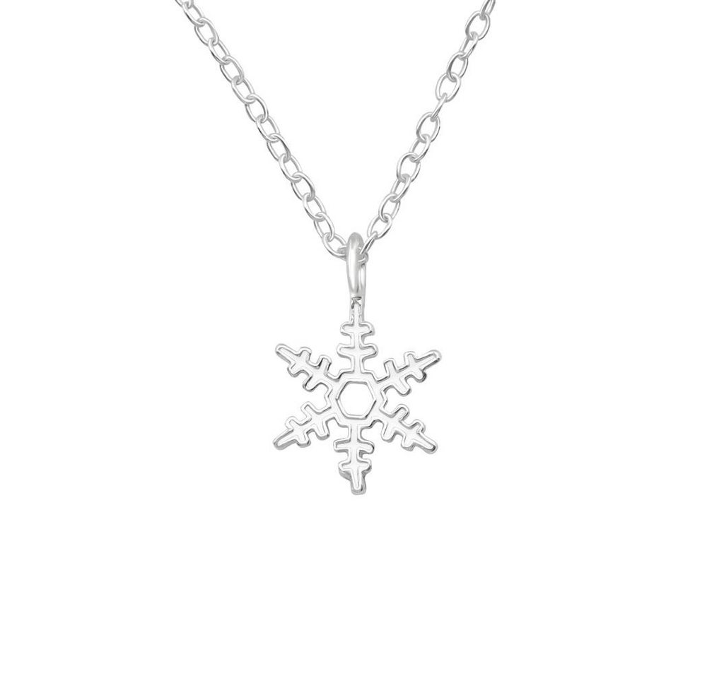 BUNGSA Kette mit Anhänger Kette Schneeflocke aus 925 Silber Damen (1-tlg), Halskette Necklace von BUNGSA
