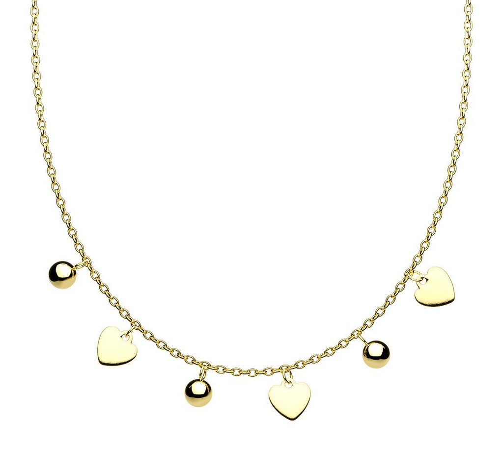 BUNGSA Kette mit Anhänger Kette mit Herzen und Kugeln verschiedene Varianten aus Edelstahl Damen von BUNGSA