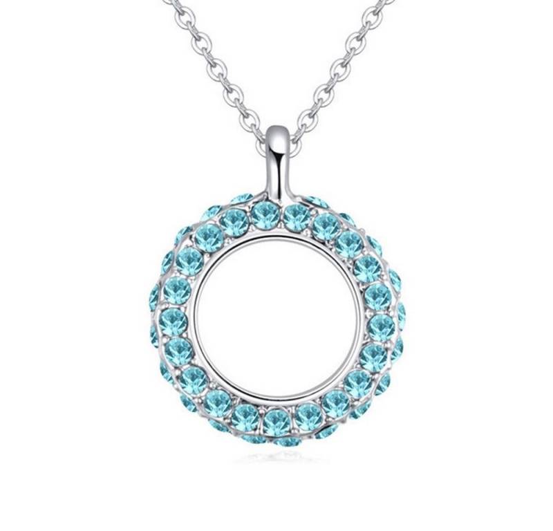 BUNGSA Ketten-Set Kette Blue Circle Silber aus Messing Damen (1-tlg), Halskette Necklace von BUNGSA